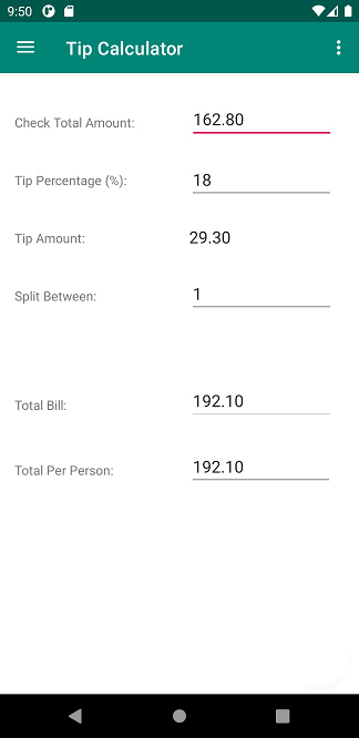 Tip Calculator Screenshot 3